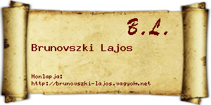 Brunovszki Lajos névjegykártya